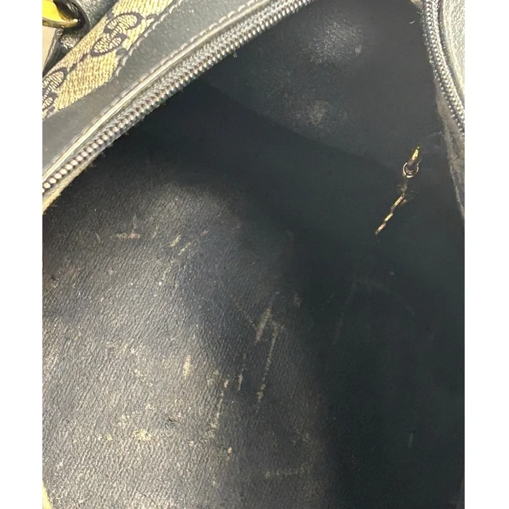 Gucci Black and Cream Satchel with Leather Trim - Picture 7 of 10